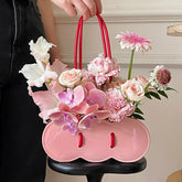 YICKYUE - Ceramic Handheld Flower Basket,Bag Vase,High End Festival Gift,Creative Flower Arrangement,Home Decoration, Ornament, Flower Art