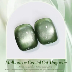 YICKYUE - 10ML 1PCS 2025 New Popular Style Green Glass Bead Cat Eye Gel Nail Polish Green Nails Christmas Nails Nail Supplies