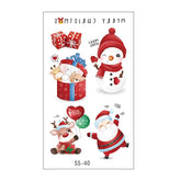 Waterproof Temporary Tattoo Sticker Santa Gift Elk Tattoo Sticker Arm Leg Child Body Art Tattoo Sticker Christmas Sticker