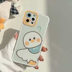 question mark "?" cute duck silicone phone case 3d shell for iphone 13 mini 11 12 pro max 7 8 plus xsmax xr x cartoon conque