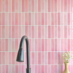 YICKYUE - 20-Pack Self-Adhesive Pink Stone Pattern Tiles - Plaid PET Square Wall Hanging Decor, Waterproof Stain-Resistant Kitchen Decoration, Architecture Theme Indoor Wall Art, 10x10 Inch
