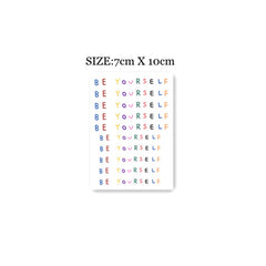 Waterproof Temporary Tattoo Sticker Colorful Tattoo BE YOURSELF English Design Body Art Fake Tattoo Flash Tattoo Arm Female Male