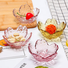W&G Japanese Hammered Glass Sakura Flower Plate Creative Pink Household Seasoning Dipping Sauce Plate Soy Sauce Plate Bowl