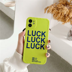 Happy good luck soft silicone phone case for iphone 12 11 pro max x xr xs max 7 8 plus green cute cover protective capa shell