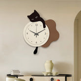 Yickyue Cats Kawaii Wall Clocks Stylish Nordic Cute Modern Clock Wall Background Quartz Classic Funny Reloj De Pared Home Decor Interior