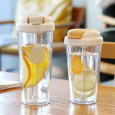 Yickyue 320/520ML Straw Cup Plastic Leakproof Water Bottle with Straw Lid Reusable Large Capacity Couple Cup Fashion Drinking Cup