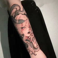YICKYUE - Herbal Shark Tattoo Stickers for Women Man Art Temporary Tattoos Lasting Waterproof Punk Angel Flower Fake Tattoo Stickers