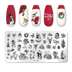PICT YOU Nail Stamping Plates Christmas Pattern Nail Art Plate Stamp Templates Printing Stencil Stainless Steel