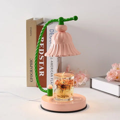 YICKYUE - Korean Room Decor Girl Bedside Lamp Pink Table Lamps Gift Aesthetic Mediterranean Style Bedroom Aroma Candle Warmer