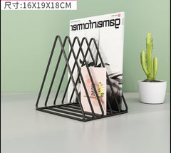 Nordic Style Creative Triangle Heart Shaped Metal Bookends Book Support Stand Desk Organizer Storage Holder Shelf
