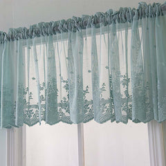 Yaapeet Floral Lace Sheer Curtains Rod Pockets Windows Voile for Bedroom Kitchen Soft White Short Tulle Curtain Drape Blinds