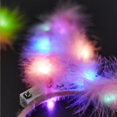 Halloween luminous hair hoop 4.5inch feather rabbit ears headband concert night toys and Children gifts