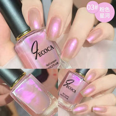 YICKYUE - AuroraIllusion Non-peel Long Lasting Air Dry Lasers Effect Shimmer Glitter Nail Polish 8ml