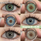YICKYUE - 1Pair Fashion Color Contact Lenses With Prescription Myopia Lenses Green Lenses Blue Eye Lens Yearly Use Eye Contacts