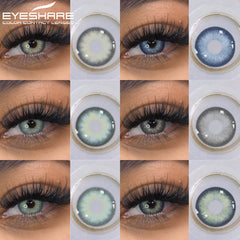 YICKYUE - 1pair Natural Colored Eye Lenses Cosmetics Blue Lenses Free Delivery Green Eye Contact Lenses Gray Pupils Beauty Makeup
