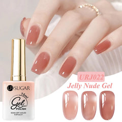 YICKYUE - Caramel Jelly Gel Nail Polish 15ml Transparent Clear Brown Crystal Nude Gel Polish Nail Art Varnish for Fall Winter