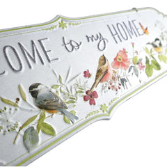 Yickyue Welcome Sign Home Front Door 3D Embossed Rectangular Metal Sign Hanging Sign, Portico, Outdoor Home Decoration