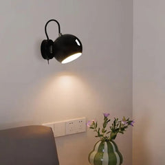 Yickyue Nordic LED Wall Lamp Minimalist Iron Art Rotatable Wall Sconces Bedroom Living Room Study Home Decorative Lighting Luminaires