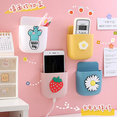W&G Adhesive Organizer Remote Control Storage Wall Hanging Stationery Finishing Box Student Bedside Phone Kawaii Storage Box