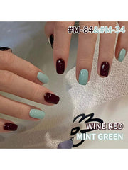 YICKYUE - 2025 Spring/Summer Viral Wine Red & Mint Green Mini Duo - Brightening Trendy UV Gel Polish Set for Nail Salons