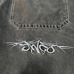 Hearujoy Streetwear Shorts Y2K Pants Hip Hop Retro Embroidery Black Denim Gym Baggy Jeans Shorts New Mens Basketball Shorts