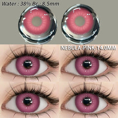 YICKYUE - 1 Pair Fashion Pink Cosplay Anime Lenses Color Contact Lenses for Eyes Cosmetics Purple Lenses Yearly Eye Contact Lens