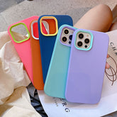 Luxury Solid Color Liquid Silicone Shockproof Case For iPhone 11 12 13 Pro Max XR X XS 3 in 1 Camera Protection Soft Cover Capa