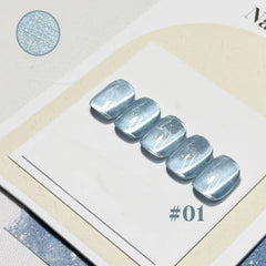 YICKYUE - 1/6PCS Gel Polish - 2025 Iridescent Cat Eye Series, Glass Pearl Shimmer for Tropical Vacation Nails (Nail Supplies)