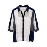 Hearujoy Fashion Patchwork Cotton Linen Shirts For Men Half sleeve Turn-down Collar Loose Tops Summer Vintage Casual Shirt Streetwear
