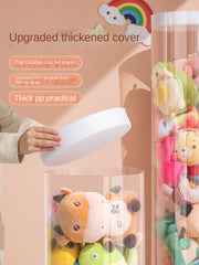 Plush Doll Storage Bucket Children's Toy Storage Box Doll Doll Storage Container Cylinder Rotation