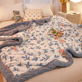 Yickyue Winter Jacquard Velvet Thickened Blanket Children's Blankets Office Nap Blanket Dormitory Double Knitted Cotton Quilt Autumn