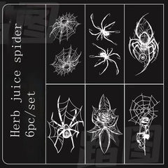 YICKYUE - 6pc/Set Herbal Juice Spider Suit Waterproof Durable Fake Tattoo for Men Women Arms Legs Semi-permanent Tattoo Temporales Art