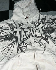 Hearujoy Woman Y2k Hoodie Zippe Harajuku Retro Hip Hop Letter Print Oversized for Women Sweatshirt Man Tops Kawaii Anime Gothic