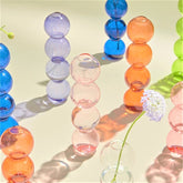 YICKYUE - Retro Glass Spherical Colorful Vase