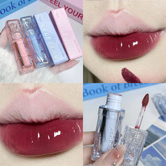 YICKYUE - Transparent Water Glossy Cute Bear Lip Gloss Red Mirror Jelly Liquid Lipstick Moisturizing Long-lasting Lip Tint Stain Cosmetics