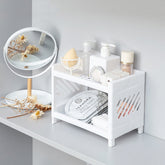 Bathroom Makeup Shelves Double Layer Desktop Storage Shelf Kitchen Spice Rack Tabletop Stationery Sundries Organizer Holder