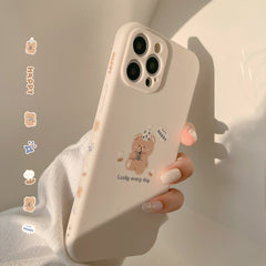 Birthday happy bear cute bears cartoon phone case for iphone 13 11 12 mini pro max x xr xs max 7 8 plus silicone shockproof capa