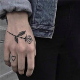 Waterproof Temporary Tattoo Sticker Black Flower Love Design Body Art Fake Tattoo Flash Tattoo Finger Female Male