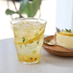 Summer New Girl Heart Cute Lemon Glass Water Cup Beautiful Household Cup Milk Cup Heat-resistant Tea Cup Female