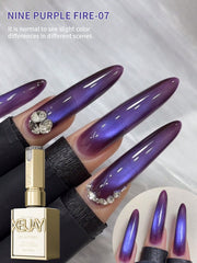 YICKYUE - 1PC 15Ml Purple Cat Eye gel nail polish, UV LED curing, long-acting fast drying nail art gel - ideal gift for women For Spring