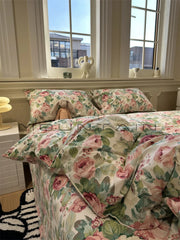 YICKYUE - Chinese pastoral romantic flower dance bed pure cotton four-piece cotton bed and breakfast quilt cover