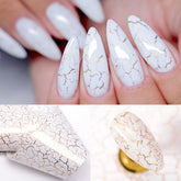 1 Box Glitter Marble Series Nail Transfer Foil Stickers Gold White And Black Bright Slider For Nails DIY Decoration Manicures