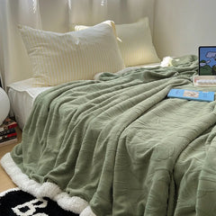 Yickyue Sofa Blanket, Nap Blanket, Towel, Air-Conditioned Blanket, Blanket Printed Simple Shawl, Coral Velvet Blanket