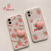 3D peach soft silicone phone case for iphone x xr xs max 11 12 mini pro max 8 7 plus Unzip cover shell capa conque