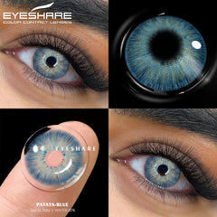 YICKYUE - 2pcs Colored Contact Lenses For Eyes Natural Blue Eye Lenses Gray Pupils Lens Yearly Fashion Green Contacts Black Lens