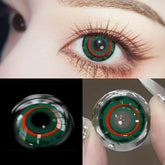 YICKYUE 1pair Green Halloween Color Contact Lenses Crazy Circle Lens Anime Softlens