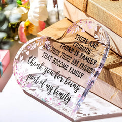 YICKYUE Bird Angel Heaven Print Acrylic Heart Plaque Durable Memorial Gift for Loss of Mom Dad Grandma Grandmother Table Desk Decoration