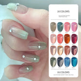 YICKYUE - New 15ml Jelly Transparent Gel Nail Polish Clear Green Nude Pink Soak Off UV LED Semi Permanent Varnish Nail Art Gel Lacquer