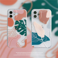 Leaves tree soft silicone phone case summer label conque for iphone 12 11 pro max mini 7 8 plus xs max x xr se 2 cover capa