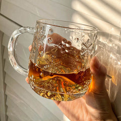 YICKYUE - Cute Christmas Mug Gift Glass Cup For Coffee Tea Wine Milk Beer Drinking Glasses Clear Water Cup Heat Resistant Drinkware 340ml